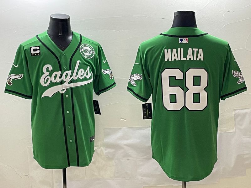 Men Philadelphia Eagles #68 Mailata Green three generations Jointly Name 2025 Nike Limited NFL Jersey style 7->philadelphia eagles->NFL Jersey